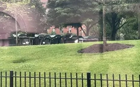Police officers secure the White House perimeter following unconfirmed gunfire reports during diplomatic talks.