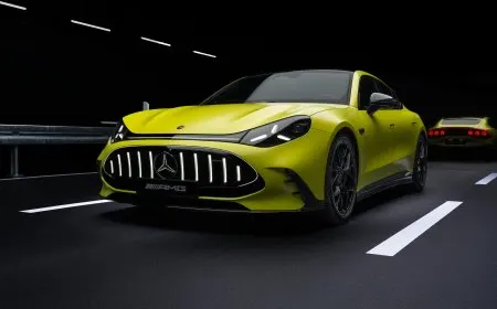 The Mercedes-AMG GT electric coupe features three axial flux motors and direct oil cooling for its battery system.