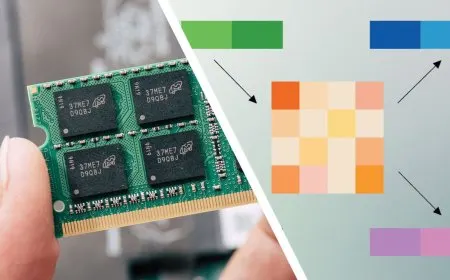 Server hardware and memory modules illustrate artificial intelligence optimization and semiconductor demand.