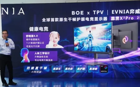 Evnia and BOE native 1000Hz 1080p gaming monitor featuring ultra-low latency for competitive esports.