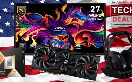 Graphics cards and gaming laptops arranged for seasonal hardware sales