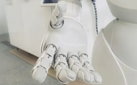 A robotic hand learns to play music through self-directed exploration and biological motor babbling techniques.