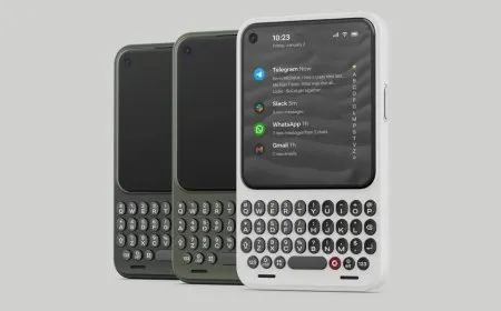 The Clicks Communicator smartphone features an updated design with a larger battery and Android 17 software.