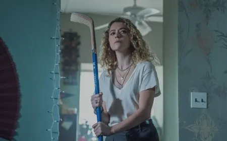 The promotional image shows Tatiana Maslany in a tense scene from the digital thriller series.