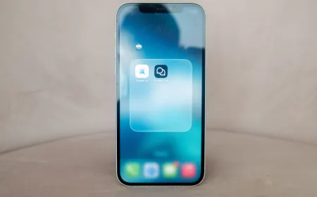 An iPhone displays a local AI chatbot application running offline to protect user privacy.