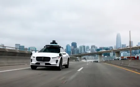 Waymo autonomous vehicle traveling on a highway