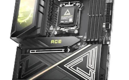 MSI MEG X870E Ace Max AM5 motherboard displaying its refreshed layout, PCIe Gen 5 slots, and rear M.2 expansion slot.