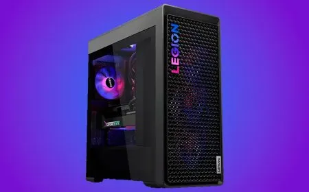 A Lenovo Legion gaming desktop features NVIDIA RTX graphics hardware components.