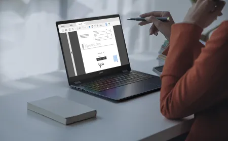 The Acer Aspire Go 15 laptop features a Qualcomm Snapdragon processor and a compact chassis.