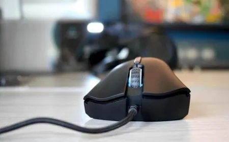An early computer mouse prototype displaying its button configuration.