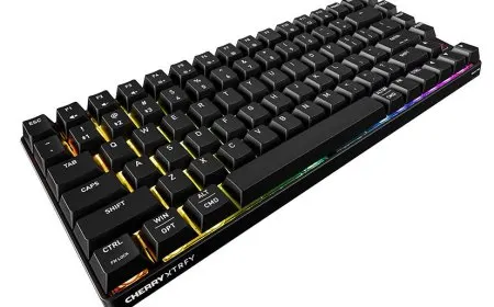 The Cherry XTRFY K33 compact wireless keyboard features mechanical-style switches and a minimalist layout.