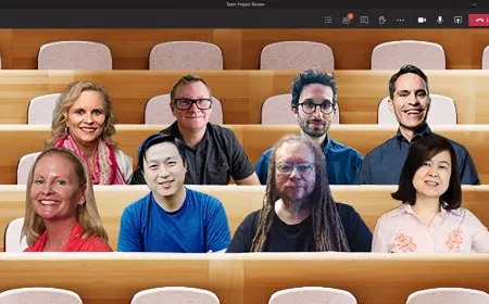 Microsoft Teams video call interface showing the Gallery mode layout that replaces the discontinued Together feature.