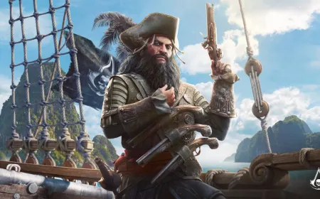 The scene shows Assassin's Creed Black Flag Resynced gameplay with modernized combat and expanded pirate missions.