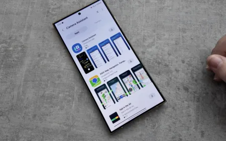Samsung Camera Assistant interface displayed on a Galaxy device screen