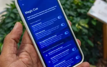 Google Magic Cue floating interface displaying predictive context across third party apps with on device processing.
