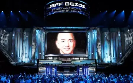 Jeff Bezos addressing concerns about an artificial intelligence market bubble on CNBC.