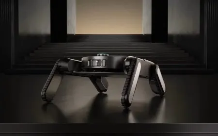 Dreame Cyber X robot vacuum concept with retractable rubber tracks designed for stair climbing at CES 2026.