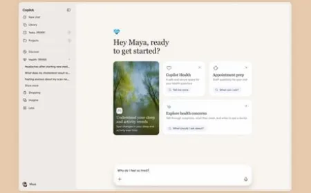 Microsoft Copilot Health dashboard displaying consolidated medical records and wearable data analytics