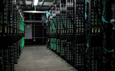 Electrical grid connections and server infrastructure at a rapidly expanding artificial intelligence data center