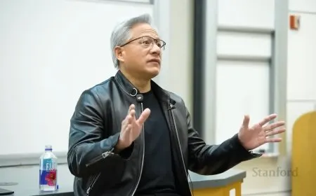 NVIDIA CEO Jensen Huang discusses artificial intelligence chip export policies and technological leadership.