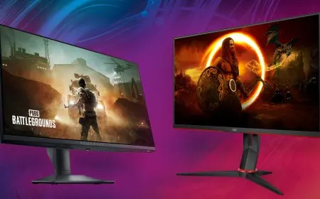 Gaming monitor panels compared include IPS, VA, and OLED technologies with varying refresh rates.