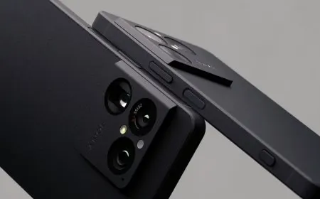 The Sony Xperia 1 VIII smartphone is measured with calipers to verify actual thickness against official specifications.