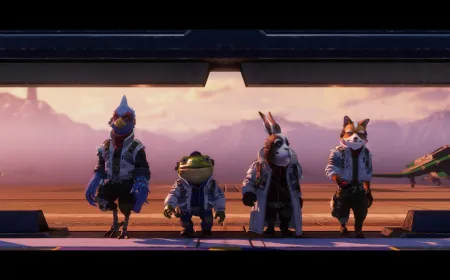 The Arwing spacecraft flies through space in the Nintendo Switch 2 remake of Star Fox.
