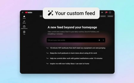 The interface displays a text input field for generating a personalized YouTube video feed.