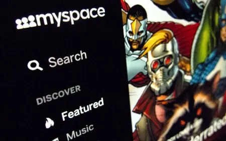 The illustration depicts exposed plaintext passwords and email addresses from the 2021 Myspace93 security breach.