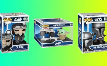 Funko POP vinyl figures and Mystery Minis featuring The Mandalorian and Grogu