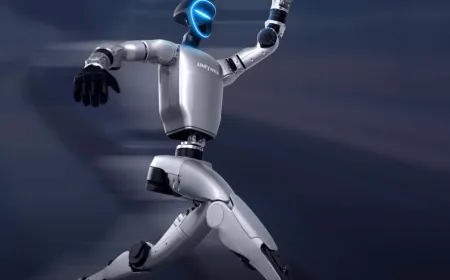 A humanoid robot connects to Beijing's new lifecycle management platform for tracking and maintenance.