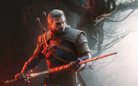 Promotional artwork for the third Witcher 3 expansion alongside updated minimum system requirements.