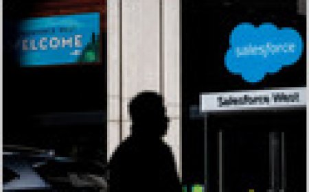 Salesforce's promotional videos showcased Agentforce mock-ups and features that are not widely available, as CEO Marc Benioff defends forward-looking marketing (Brody Ford/Bloomberg)