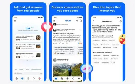 The Meta Forum application interface displays verified community feeds alongside an integrated AI chatbot for content disc...