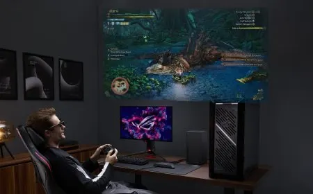 Asus ROG Xreal R1 augmented reality glasses with compact frames and front-facing displays
