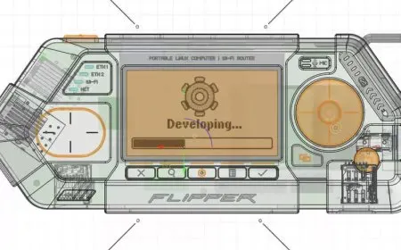 Flipper One handheld device with a color screen and control buttons.