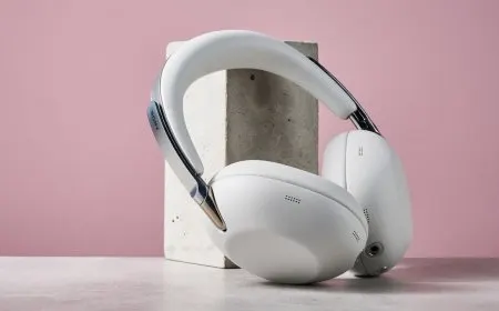 The Sony 1000X The Collexion headphones feature faux leather ear pads and a brushed metal headband.
