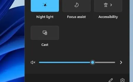 Windows 11 Quick Settings panel displaying the pencil icon for editing system toggles and options.