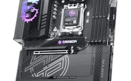 MSI MPG X870E Carbon Max Wi-Fi motherboard showing its component layout, heatsinks, and rear I/O panel