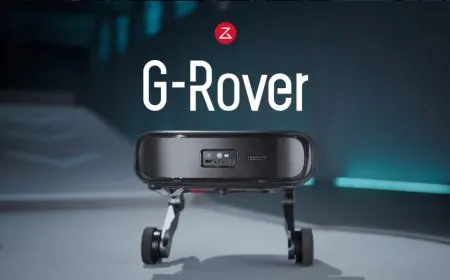 The prototype displays a wheel-legged robot vacuum designed for autonomous stair navigation at CES 2026.