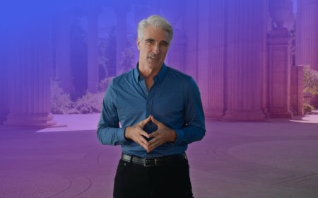 Craig Federighi, Apple senior vice president of software engineering, speaks during a public presentation.