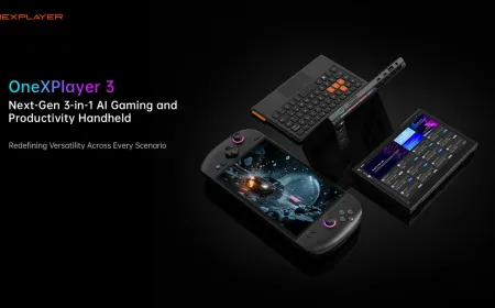 OneXPlayer 3 handheld PC showcasing its Intel Arc G3 Extreme processor and compact 3-in-1 design.