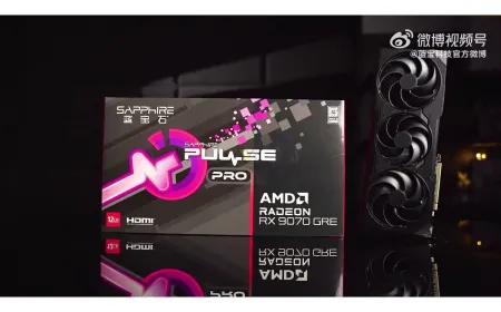 The packaging for the AMD Radeon RX 9070 GRE graphics card displays English branding for international distribution.