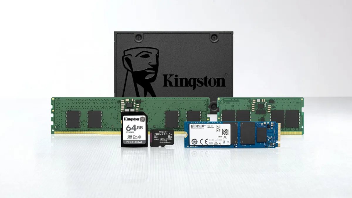 Kingston Technology features industrial memory modules and embedded storage drives for edge computing applications.