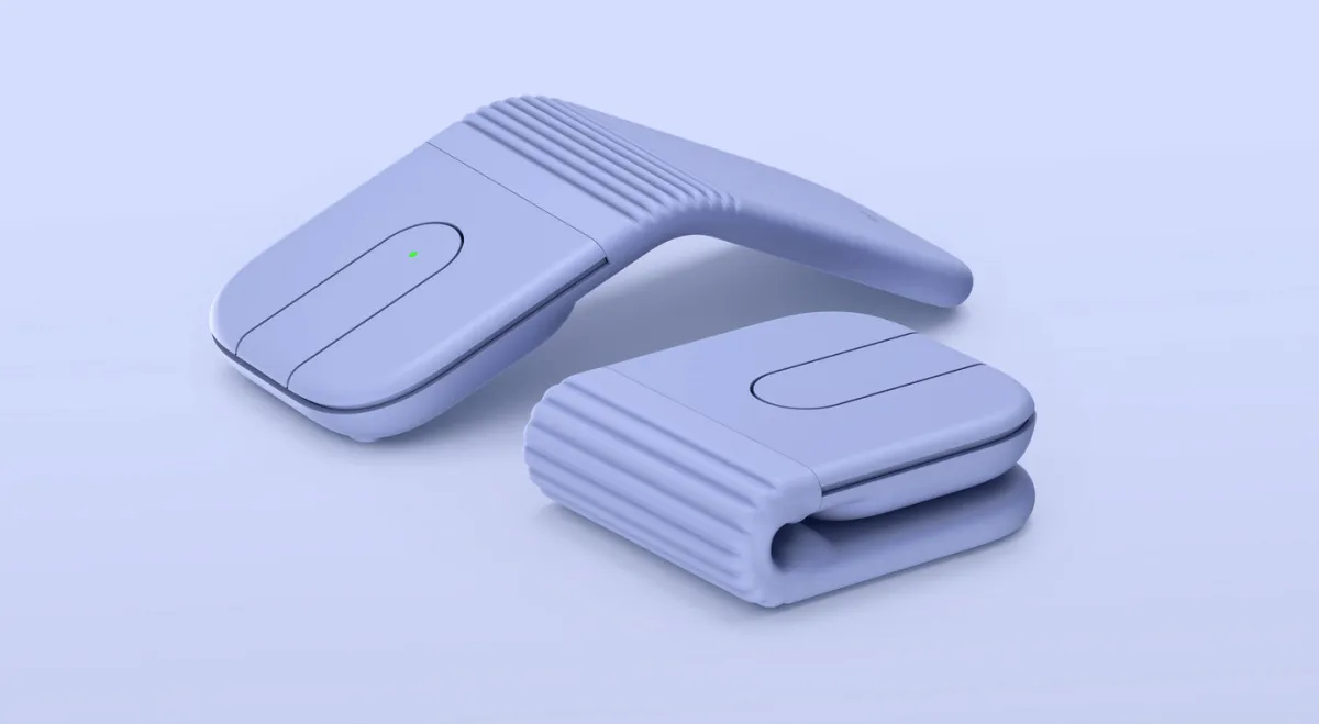 The Logitech Mobi Fold is a compact foldable mouse designed for mobile professionals.