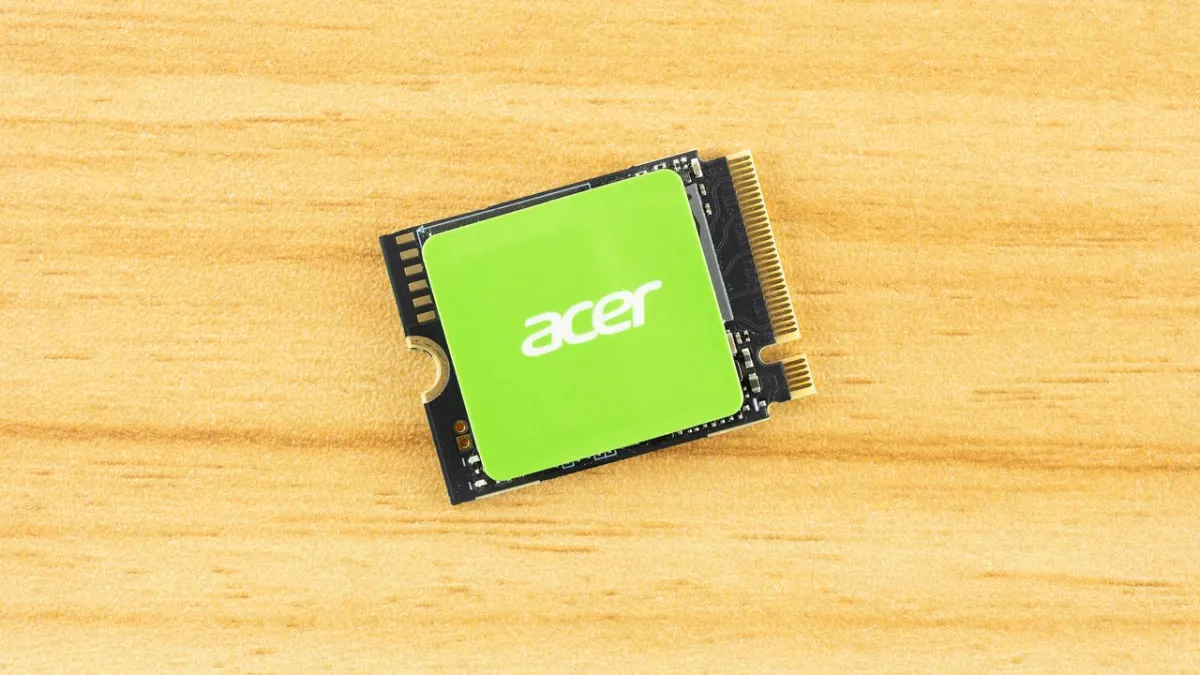 The compact Acer MA200 1TB M.2 2230 solid state drive rests on a clean surface.