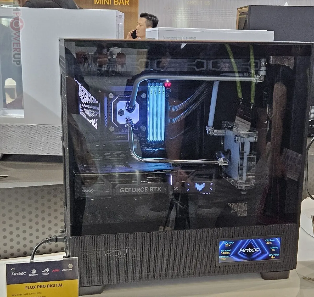 Antec Flux Pro Digital case with integrated mesh display alongside new C6 series chassis variants at Computex 2026