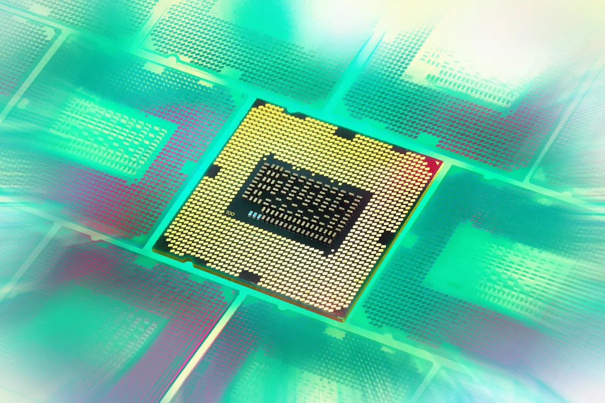 Advanced semiconductor manufacturing equipment produces chips for artificial intelligence at a TSMC facility.