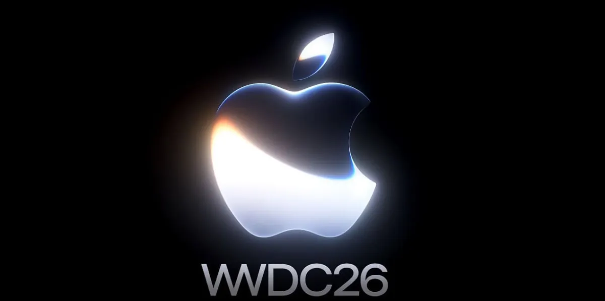 Apple WWDC 2026 keynote stage featuring the official event branding and developer platform updates