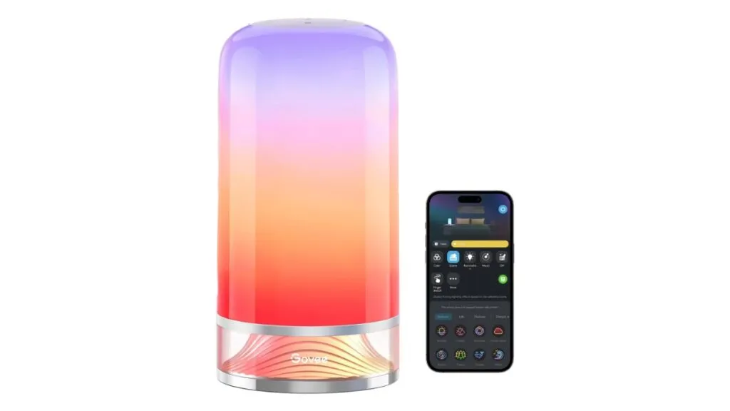 A Govee smart table lamp provides 500 lumens of ambient light.